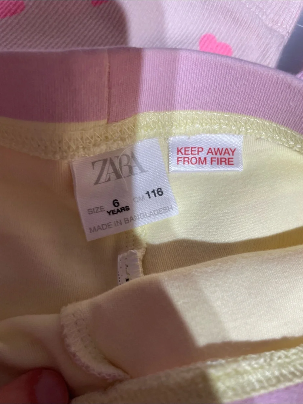 Zara Girls Pink & Cream Heart Print Leggings Multipack